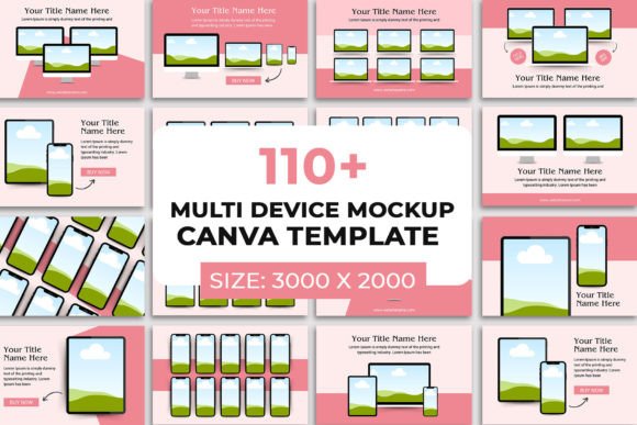 110 Multi Device Mockup Canva Templates for Sellers