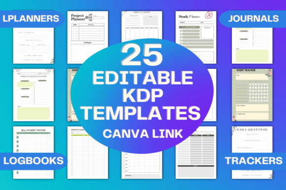 25 Editable KDP Templates Canva Link for Instant Publishing