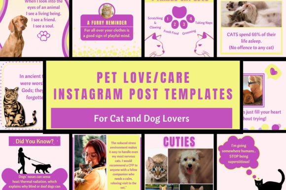 Adorable Pet Instagram Templates for Canva
