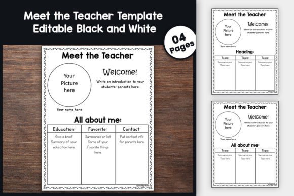 Editable Meet the Teacher Templates B&W: A Clean Slate for Connection