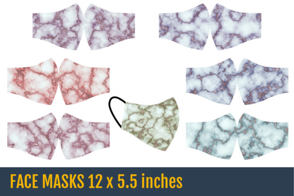 Elegant Marble Textures: Face Masks Templates, Marble with Pink Gold