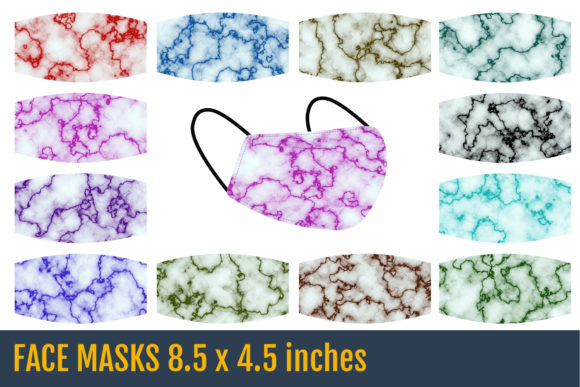 Face Masks Templates, Rainbow Marble: A Creative Design Asset