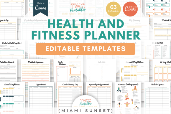 Master Your Goals with Health & Fitness Planner Canva Templates