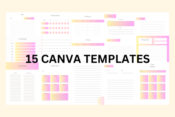 Warm Up Your Brand with Pink Yellow Gradient Canva Templates
