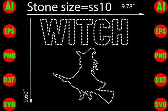 Witch Rhinestone Templates Design: A Sparkling Asset for Creative Projects